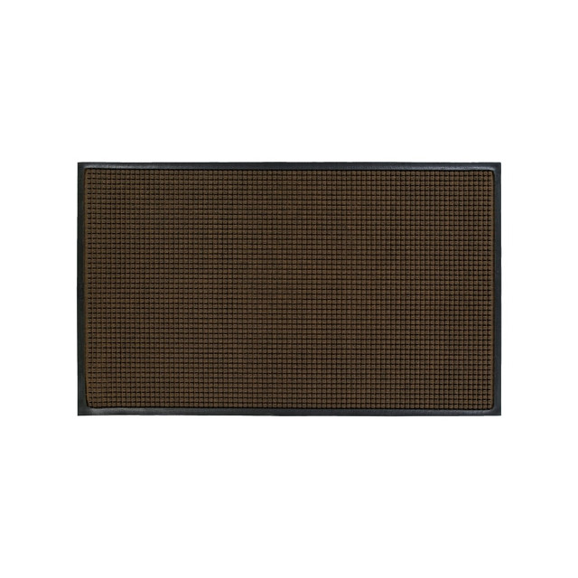 M+A MATTING 2005223070  WaterHog Squares Classic Floor Mat, 2ft x 3ft, 60% Recycled, Dark Brown