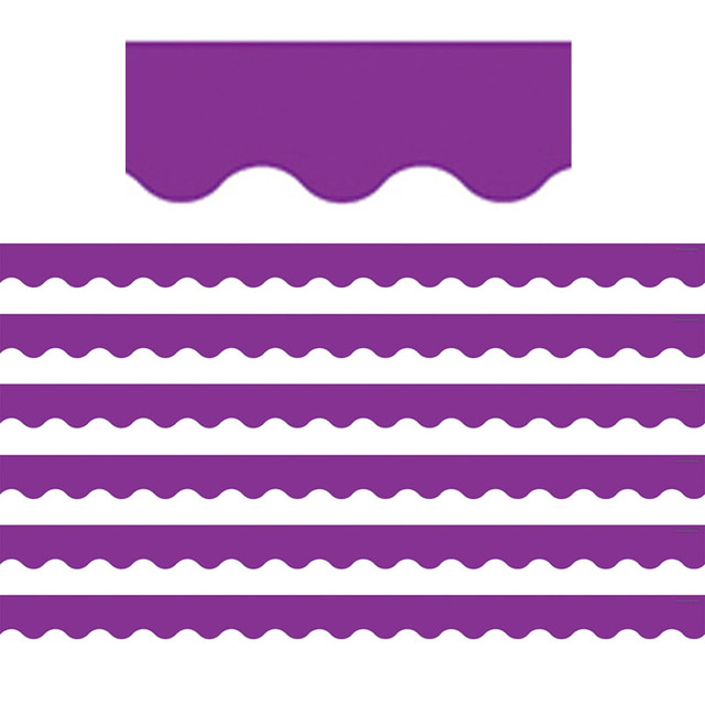 EDUCATORS RESOURCE TCR2153-6 Teacher Created Resources Scalloped Border Trim Packs, 35', Purple, Set Of 6 Packs EDUCATORS RESOURCE TCR2153-6 Teacher Created Resources Scalloped Border Trim Packs, 35', Purple, Set Of 6 Packs
