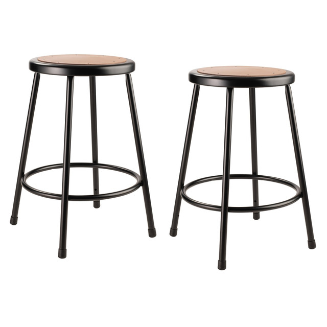 OKLAHOMA SOUND CORPORATION 6224-10/2 National Public Seating Hardboard Science Stools, 24inH, Brown/Black, Pack Of 2 Stools OKLAHOMA SOUND CORPORATION 6224-10/2 National Public Seating Hardboard Science Stools, 24inH, Brown/Black, Pack Of 2 Stools