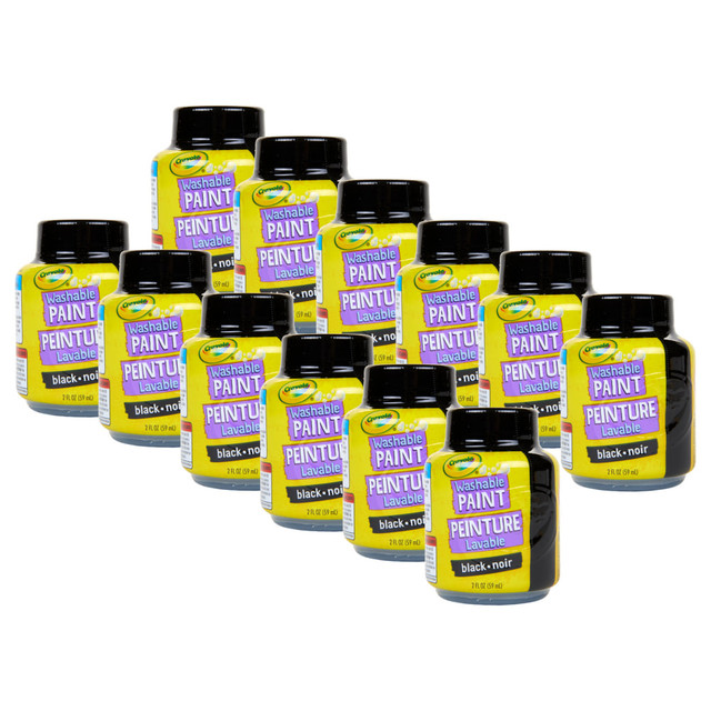 EDUCATORS RESOURCE BIN542851-12 Crayola Washable Paint, 2 Oz, Black, Bundle Of 12 Paint Pots EDUCATORS RESOURCE BIN542851-12 Crayola Washable Paint, 2 Oz, Black, Bundle Of 12 Paint Pots