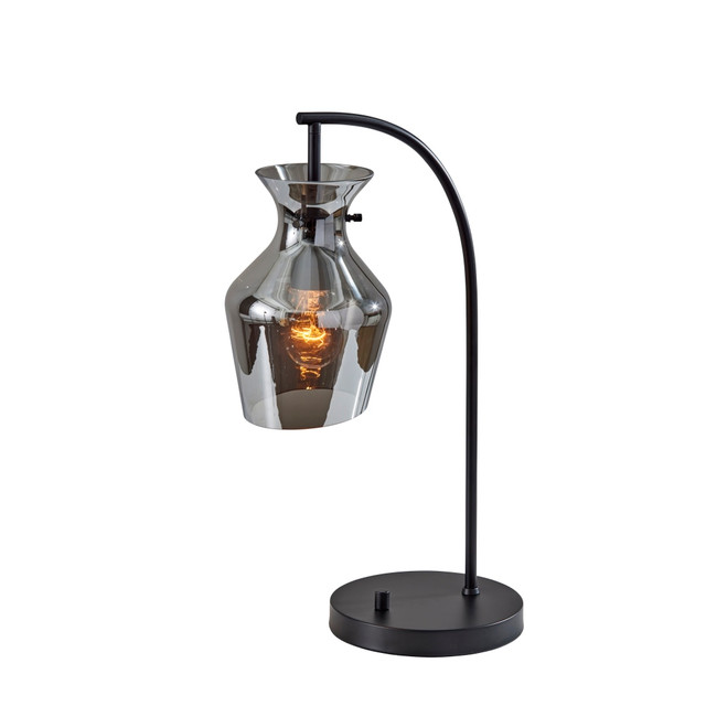 ADESSO INC 2162-01 Adesso Tate Table Lamp, 21inH, Mirrored Smoked Glass Shade/Black Base ADESSO INC 2162-01 Adesso Tate Table Lamp, 21inH, Mirrored Smoked Glass Shade/Black Base