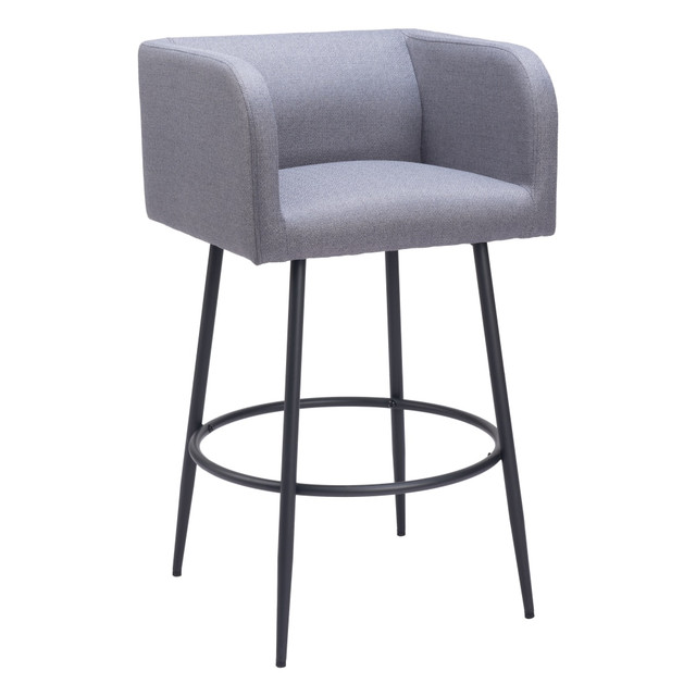 ZUO MODERN 110066 Zuo Horbat Barstools, Gray, Set Of 2 Barstools ZUO MODERN 110066 Zuo Horbat Barstools, Gray, Set Of 2 Barstools