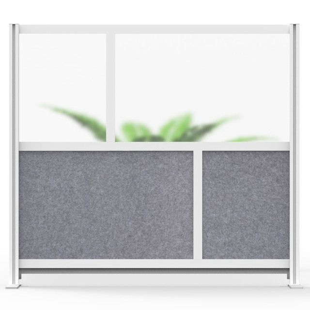 H. WILSON COMPANY MW-5348-FCG Luxor Modular Room Divider Wall System Starter Wall, 53in x 48in, Gray