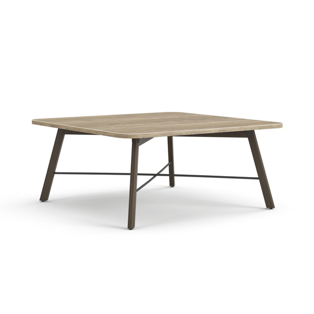 HON HONCSS36MKIFWP7 Scramble Wood Soft Square Coffee Table, 16inH x 36inW x 36inD, Kingswood Walnut/Florence Walnut HON HONCSS36MKIFWP7 Scramble Wood Soft Square Coffee Table, 16inH x 36inW x 36inD, Kingswood Walnut/Florence Walnut