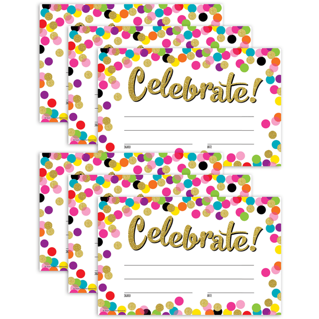 Show appreciation for your students on special occasions with Teacher Created Resources Awards. Each award is printed on heavy stock for lasting durability.  Ideal for classroom use.  Gift to students as a special keepsake.  Printed on heavy stock paper for durability.  Write-on lines allow for personalized messages that are sure to build self-esteem.  Each pack includes 25 awards. Sold as 6 packs for a total of 150 awards.