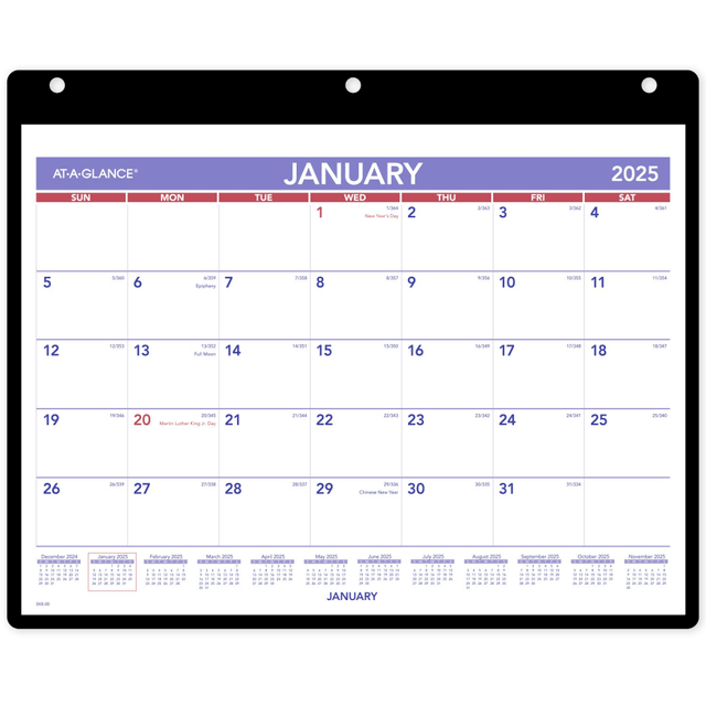 ACCO BRANDS USA, LLC SK80025 2025 AT-A-GLANCE Monthly Wall Calendar With Jacket, 11in x 8in, Traditional, January 2025 To December 2025, SK800 ACCO BRANDS USA, LLC SK80025 2025 AT-A-GLANCE Monthly Wall Calendar With Jacket, 11in x 8in, Traditional, January 2025 To December 2025, SK800
