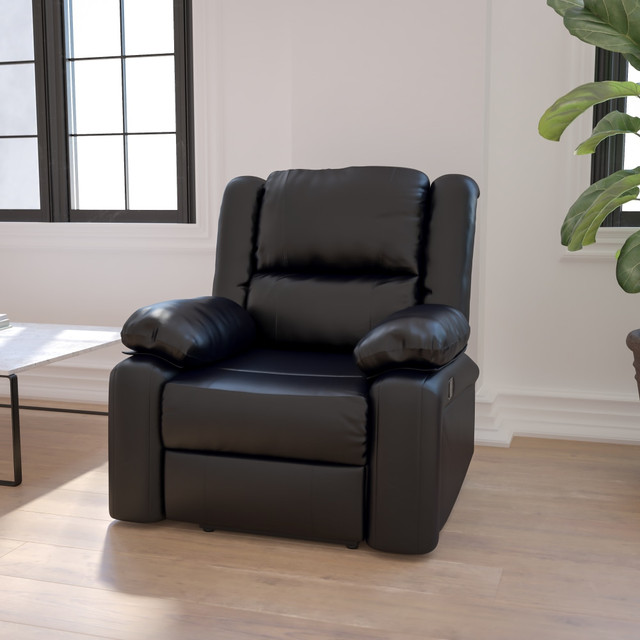 FLASH FURNITURE BT705971 Harmony Series Leathersoft Recliner Accent Chair, Black FLASH FURNITURE BT705971 Harmony Series Leathersoft Recliner Accent Chair, Black