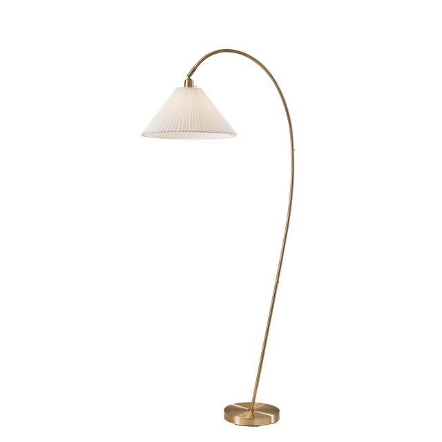 ADESSO INC 4351-21 Adesso Delaney Floor Lamp, 72inH, Off-White Shade/Antique Brass Base ADESSO INC 4351-21 Adesso Delaney Floor Lamp, 72inH, Off-White Shade/Antique Brass Base