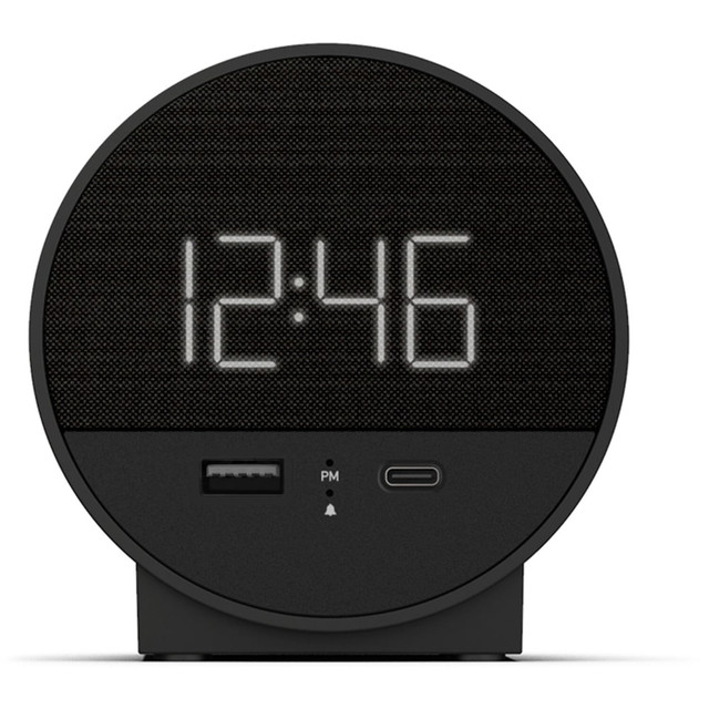 Wake up at exactly the right time with this Nonstop Station O Alarm Clock. It features a dimmable display so it wonT disturb you at night, while integrated USB ports allow you to charge up to 2 devices at once.  Single use alarm with a 1-time set.  Features a dimmable display.  Automatically adjusts for daylight savings.  Includes 1 USB-A port with a 2.4A fast charging outlet and 1 USB-C port for charging.  Tamper-proof time settings and power disconnect add security.  Boasts an integrated security tether.  Equipped with self-charging memory backup.