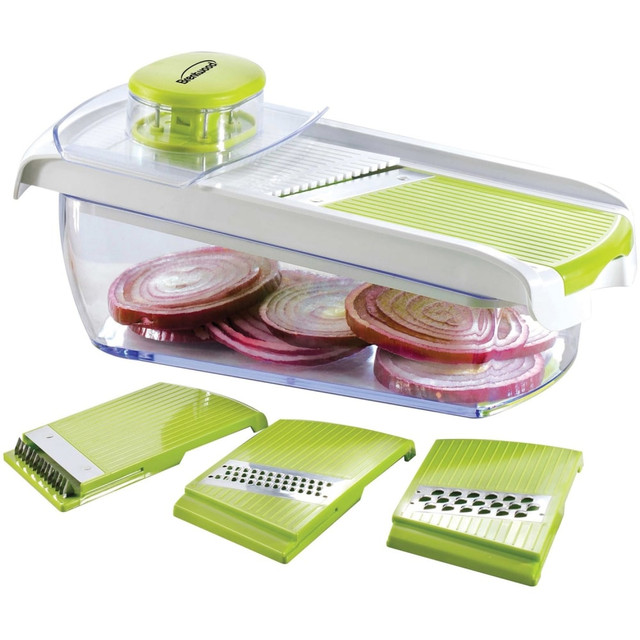 BRENTWOOD APPLIANCES, INC. KA-5040G Brentwood Mandolin Slicer With 5-Cup Storage Container and Stainless Steel Blades, White