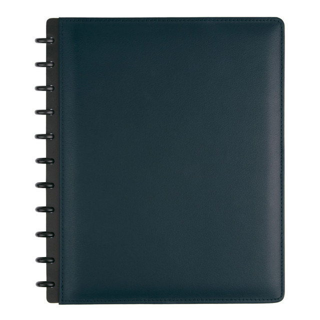 OFFICE DEPOT TULLTNTBK-LHR-NV TUL Discbound Notebook With Leather Cover, Letter Size, Narrow Ruled, 60 Sheets, Navy