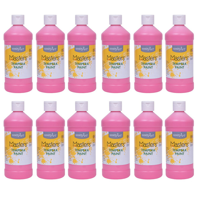EDUCATORS RESOURCE RPC201722-12 Handy Art Little Masters Tempera Paints, 16 Oz, Pink, Pack Of 12 Paints EDUCATORS RESOURCE RPC201722-12 Handy Art Little Masters Tempera Paints, 16 Oz, Pink, Pack Of 12 Paints