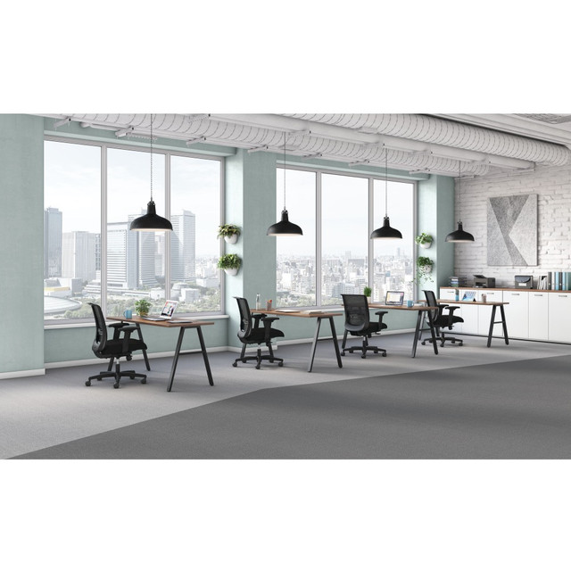 HON HON6024SE1ABL  Mod 60inW Table Writing Desk, Sepia Walnut/Black