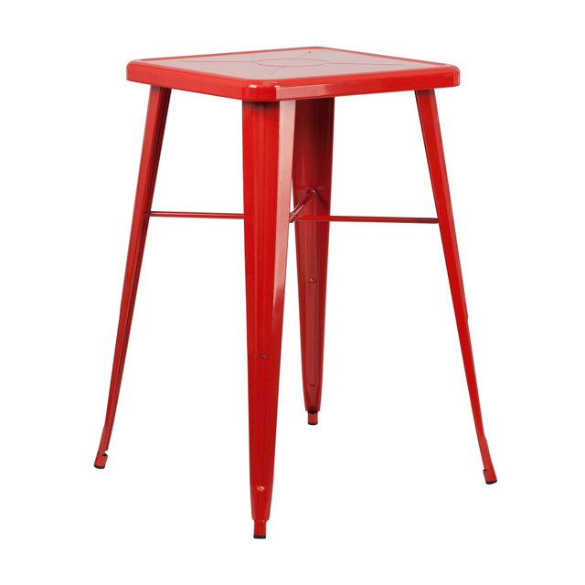 FLASH FURNITURE CH31330RED Commercial Grade 23.75in Square Metal Indoor-Outdoor Bar Height Table, Red FLASH FURNITURE CH31330RED Commercial Grade 23.75in Square Metal Indoor-Outdoor Bar Height Table, Red
