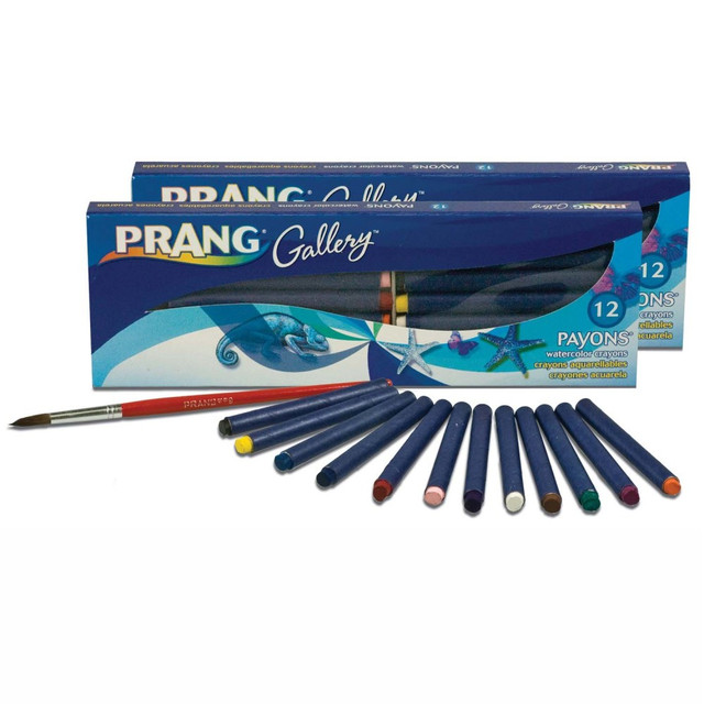 EDUCATORS RESOURCE DIX34312-2 Prang Payons Watercolor Crayon Sets With Brushes, Assorted Colors, 12 Crayons Per Set, Pack Of 2 Sets EDUCATORS RESOURCE DIX34312-2 Prang Payons Watercolor Crayon Sets With Brushes, Assorted Colors, 12 Crayons Per Set, Pack Of 2 Sets