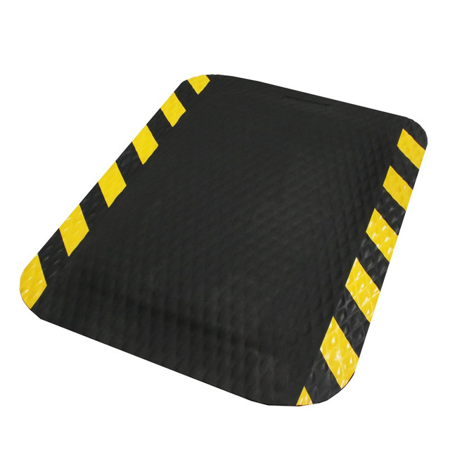 M+A MATTING 423223100  Hog Heaven Anti-Fatigue Mat, 5/8in, 2ft x 3ft, Black/Yellow Border
