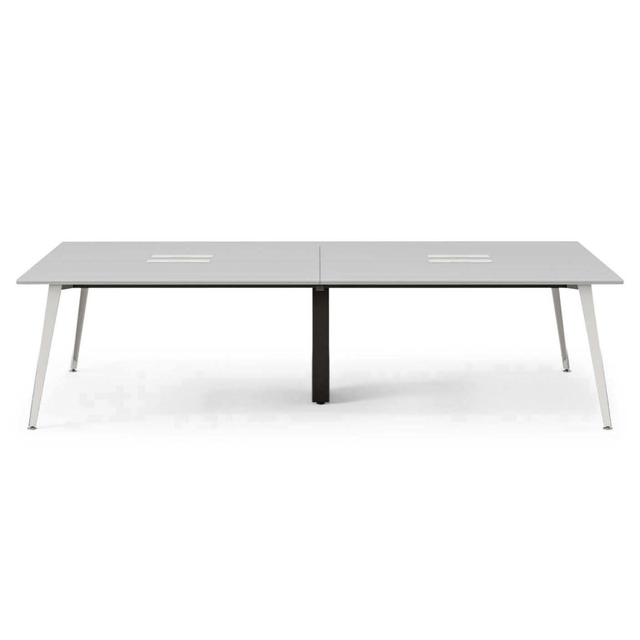 BUREAU OFFICE, INC. 10-04-67-60 Branch Furniture Quad Computer Desk, Fog/White