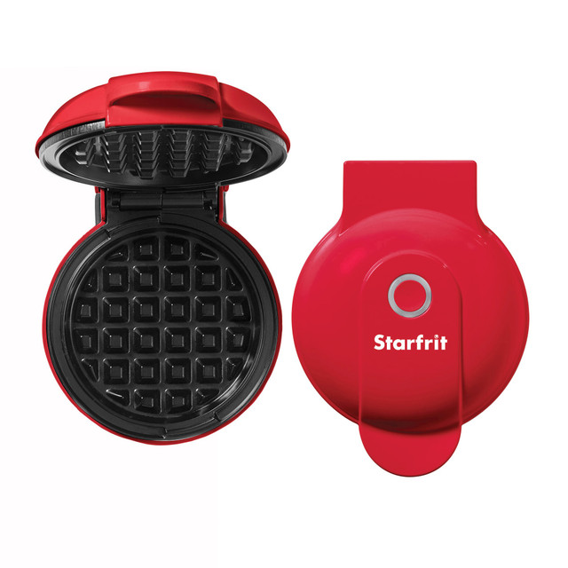 STARFRIT USA INC 024725-006-0000 Starfrit Electric Mini Waffle Maker, 4-In., Red