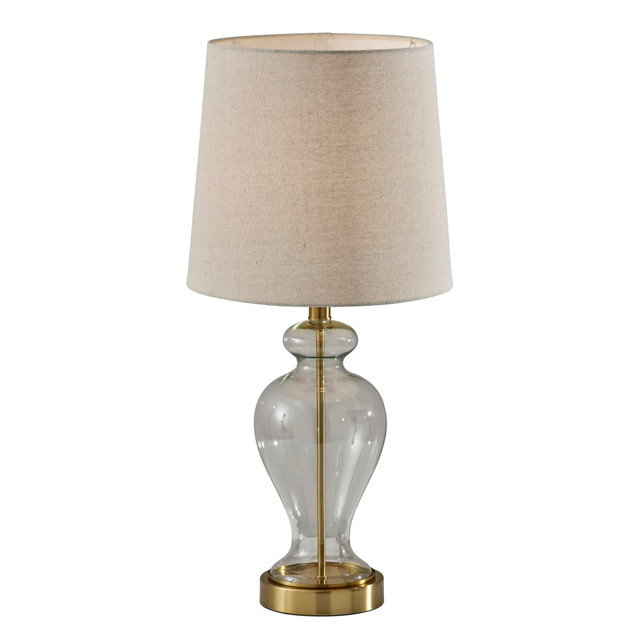 ADESSO INC SL3985-12 Adesso Simplee Sonata Table Lamp, 26inH, Tan Shade/Clear Base ADESSO INC SL3985-12 Adesso Simplee Sonata Table Lamp, 26inH, Tan Shade/Clear Base