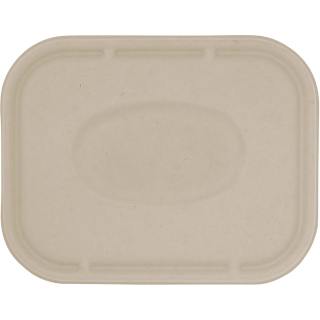WORLD CENTRIC TRLSC10LF  Fiber Lids, 7-13/16in x 10-1/8in x 1/2in, Natural, Carton Of 400 Lids