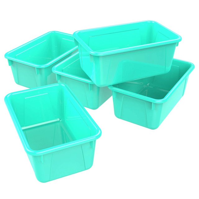 EDUCATORS RESOURCE STX62420U05C-5 Storex Small Cubby Bins, 5-1/4inH x 8inW x 12-5/16inD, Teal, Pack Of 5 Bins EDUCATORS RESOURCE STX62420U05C-5 Storex Small Cubby Bins, 5-1/4inH x 8inW x 12-5/16inD, Teal, Pack Of 5 Bins