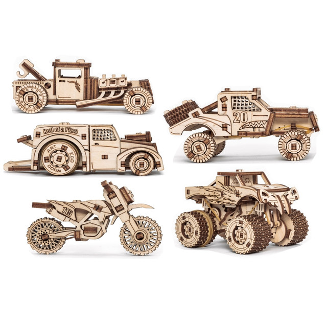 ARTVENTURE LLC AVRAV0523410 EWA Eco-Wood-Art Vehicles Set 3D Wooden STEM Construction Kit