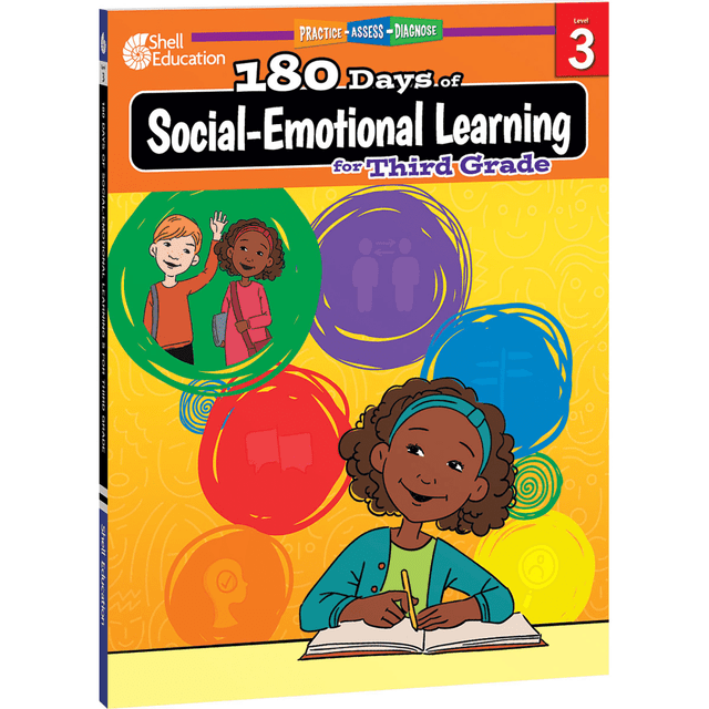 Help students explore their emotions, actions, relationships and decision making with Shell Education 180 Days of Social-Emotional Learning. This workbook is full of daily activities to keep children engaged and learning.  Helps students build self-awareness, analyze relationships, discover diverse perspectives and apply what they have learned with engaging lessons.  Daily activities connect to the CASEL competencies, mindfulness and key affective education initiatives.  Great for homeschooling, to reinforce learning at school and to build connections between home and school.