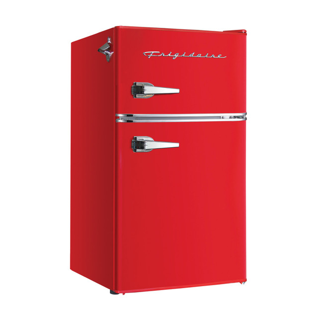 CURTIS INTERNATIONAL, LT EFR840-B-RED Frigidaire 2-Door Retro 3.2 cu ft Compact Bar Fridge with Freezer and Side Bottle Opener, Red CURTIS INTERNATIONAL, LT EFR840-B-RED Frigidaire 2-Door Retro 3.2 cu ft Compact Bar Fridge with Freezer and Side Bottle Opener, Red