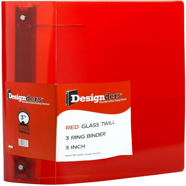JAM PAPER AND ENVELOPE 821T3RE JAM PAPER 3 Ring Plastic Binder, 3 inch, Red, Sold Individually JAM PAPER AND ENVELOPE 821T3RE JAM PAPER 3 Ring Plastic Binder, 3 inch, Red, Sold Individually