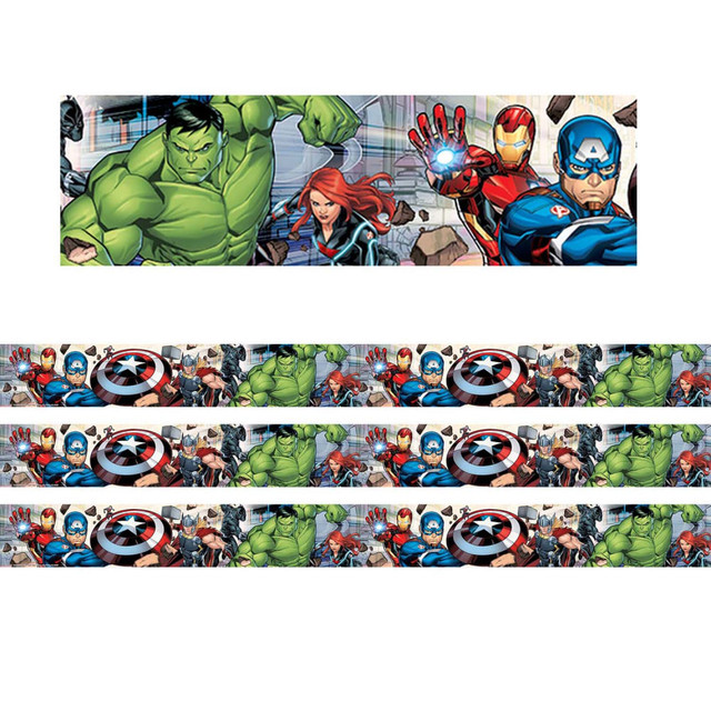 EDUCATORS RESOURCE EU-845212-3 Eureka Extra Wide Die Cut Deco Trim Packs, 37' x 3-1/4in, Marvel, Set Of 3 Packs EDUCATORS RESOURCE EU-845212-3 Eureka Extra Wide Die Cut Deco Trim Packs, 37' x 3-1/4in, Marvel, Set Of 3 Packs