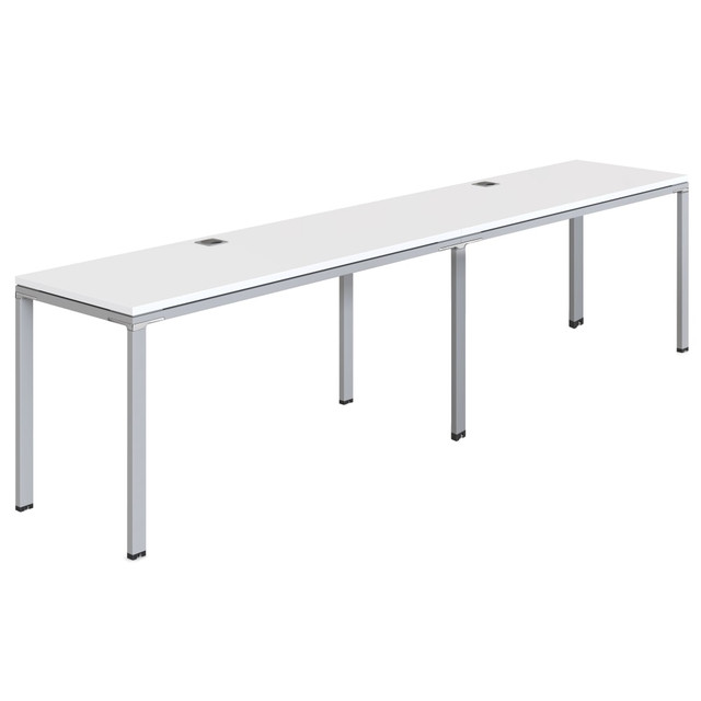 NORSTAR OFFICE PRODUCTS INC. SGSD005-101-WT Boss Office Products Simple System Workstation Double Desks, 120in x 24in, White NORSTAR OFFICE PRODUCTS INC. SGSD005-101-WT Boss Office Products Simple System Workstation Double Desks, 120in x 24in, White