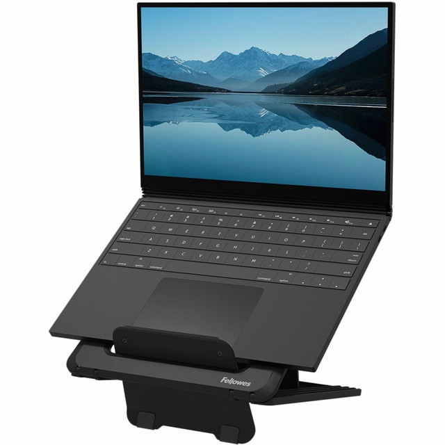 FELLOWES INC. 100098500 Fellowes Breyta Laptop Stand 9-1/4inW x 10-1/2inD x 1/2inH Black - 0.50in Height x 9.20in Width x 10.50in Depth - Black - For Notebook FELLOWES INC. 100098500 Fellowes Breyta Laptop Stand 9-1/4inW x 10-1/2inD x 1/2inH Black - 0.50in Height x 9.20in Width x 10.50in Depth - Black - For Notebook
