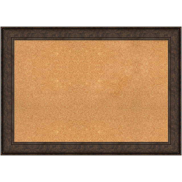 UNIEK INC. A42705383237 Amanti Art Non-Magnetic Cork Bulletin Board, 42in x 30in, Natural, Ridge Bronze Plastic Frame UNIEK INC. A42705383237 Amanti Art Non-Magnetic Cork Bulletin Board, 42in x 30in, Natural, Ridge Bronze Plastic Frame