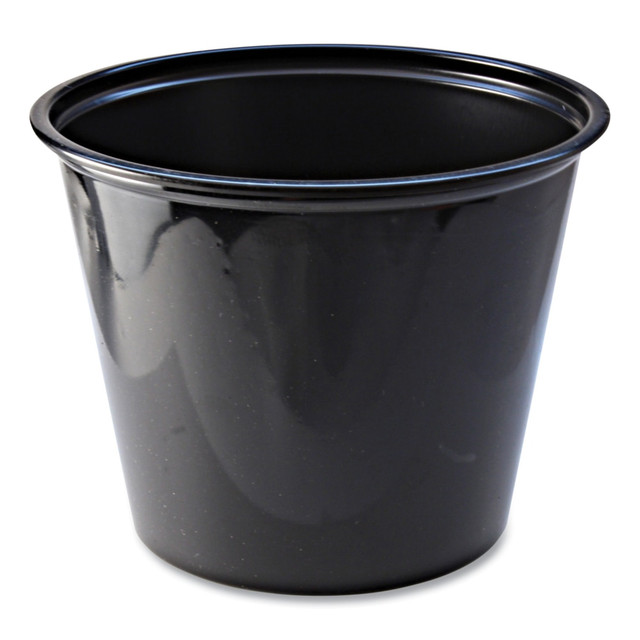 FABRI-KAL CORPORATION 9505146 Fabri-Kal Portion Cups, 5.5 Oz, Black, Sleeve Of 125 Cups, Carton Of 20 Sleeves FABRI-KAL CORPORATION 9505146 Fabri-Kal Portion Cups, 5.5 Oz, Black, Sleeve Of 125 Cups, Carton Of 20 Sleeves