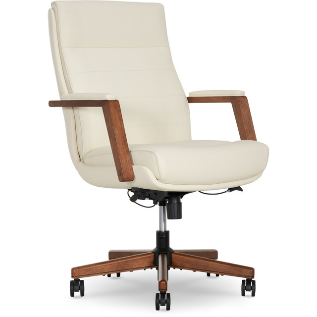TRUE INNOVATIONS 52640-CRM Thomasville Fendley Ergonomic Faux Leather Mid-Back Office Chair, Cream