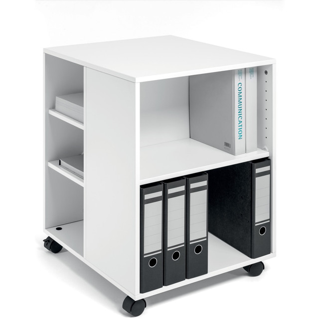 DURABLE OFFICE PRODUCTS CORP 311302 DURABLE Multifunction Trolley - 6 Shelf - 132 lb Capacity - 4 Casters - Wood - 20.79in Width x 23.31in Depth x 29.45in Height - White - 1 Each DURABLE OFFICE PRODUCTS CORP 311302 DURABLE Multifunction Trolley - 6 Shelf - 132 lb Capacity - 4 Casters - Wood - 20.79in Width x 23.31in Depth x 29.45in Height - White - 1 Each