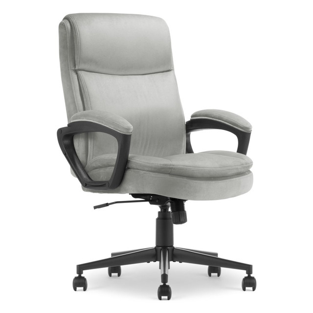 LIVING STYLE PTE LIMITED CCHR10016C Serta Comfort Ergo Ergonomic Velvet High-Back Executive Office Chair, Gray/Black LIVING STYLE PTE LIMITED CCHR10016C Serta Comfort Ergo Ergonomic Velvet High-Back Executive Office Chair, Gray/Black