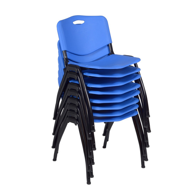 REGENCY SEATING, INC. 4700BE8PK Regency M Breakroom Stacking Chairs, Chrome/Blue, Pack Of 8 Chairs REGENCY SEATING, INC. 4700BE8PK Regency M Breakroom Stacking Chairs, Chrome/Blue, Pack Of 8 Chairs