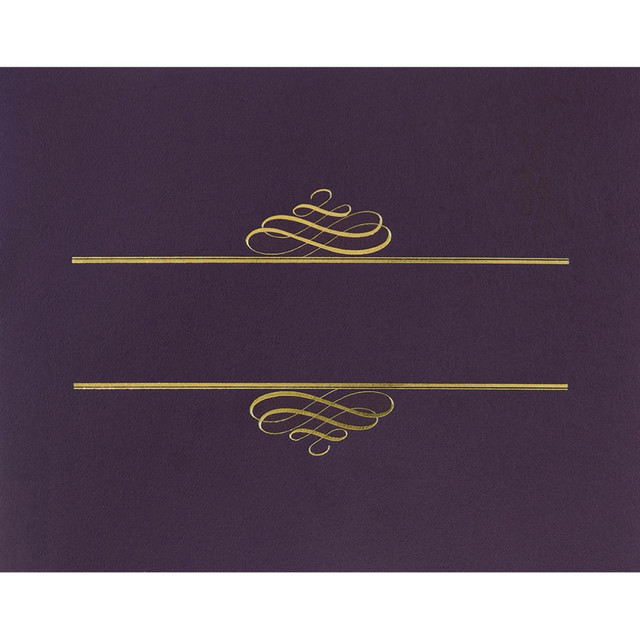 MASTERPIECE STUDIOS 903106 Great Papers! Certificate Covers, 12in x 9-3/8in, Plum/Gold Foil, Pack Of 5 Covers