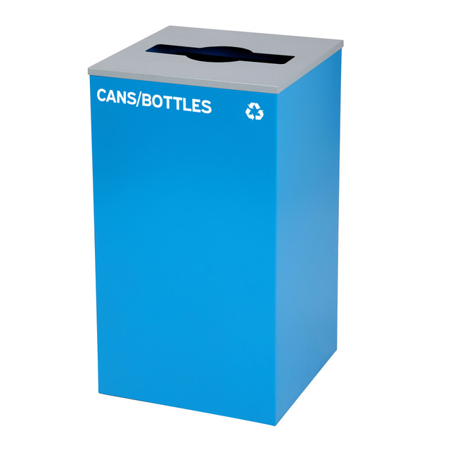 ADIR CORP. ALP4450KITBLU-M-CB Alpine Industries Stainless Steel Cans/Bottles Recycling Bin With Mixed Lid, 29 Gal, 30inH x 16-15/16inW x 16-15/16inD, Blue ADIR CORP. ALP4450KITBLU-M-CB Alpine Industries Stainless Steel Cans/Bottles Recycling Bin With Mixed Lid, 29 Gal, 30inH x 16-15/16inW x 16-15/16inD, Blue
