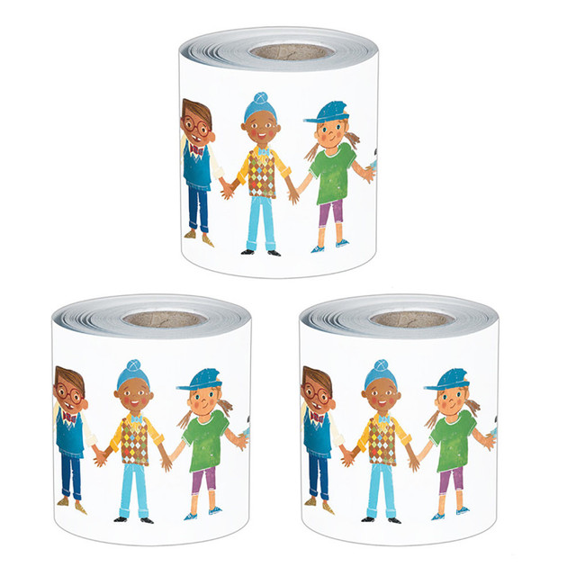 EDUCATORS RESOURCE CD-108516-3 Carson Dellosa Rolled Straight Bulletin Board Borders, All Are Neighbors, 65ft Per Roll, Pack Of 3 Rolls EDUCATORS RESOURCE CD-108516-3 Carson Dellosa Rolled Straight Bulletin Board Borders, All Are Neighbors, 65ft Per Roll, Pack Of 3 Rolls