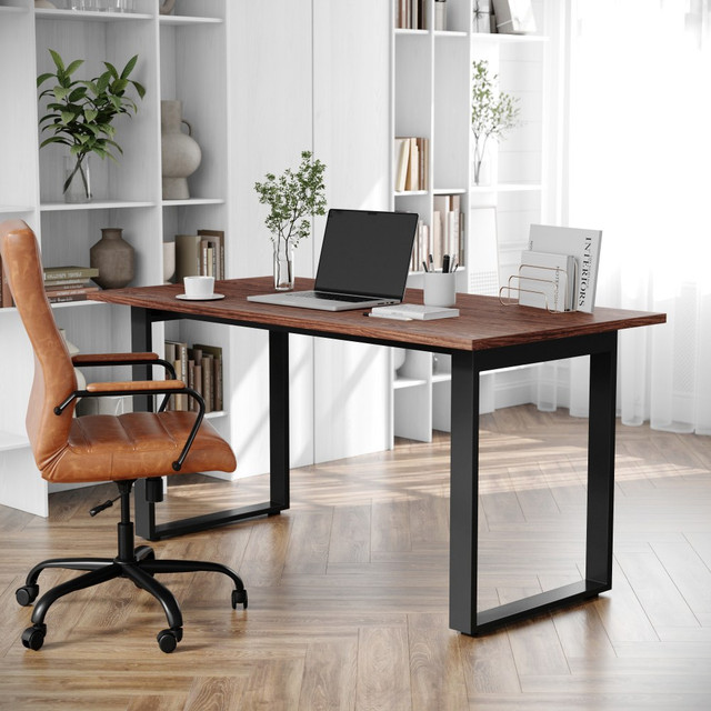 FLASH FURNITURE MTM6030WLTUBF Redmond Commercial 60x30 Conference Table with 1in Thick Double Sided Laminate Table Top with PVC Edging and Heavy Duty U-Frame Steel Base, Walnut FLASH FURNITURE MTM6030WLTUBF Redmond Commercial 60x30 Conference Table with 1in Thick Double Sided Laminate Table Top with PVC Edging and Heavy Duty U-Frame Steel Base, Walnut