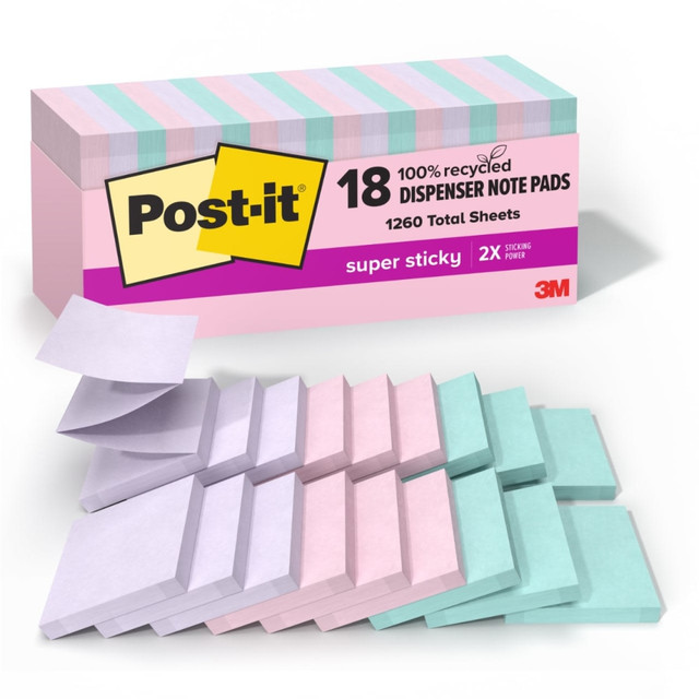 3M CO R330-18SSNRPCP Post-it Super Sticky Pop Up Notes, 3 in x 3 in, 18 Pads, 70 Sheets/Pad, 2x the Sticking Power, Wanderlust Pastels Collection 3M CO R330-18SSNRPCP Post-it Super Sticky Pop Up Notes, 3 in x 3 in, 18 Pads, 70 Sheets/Pad, 2x the Sticking Power, Wanderlust Pastels Collection