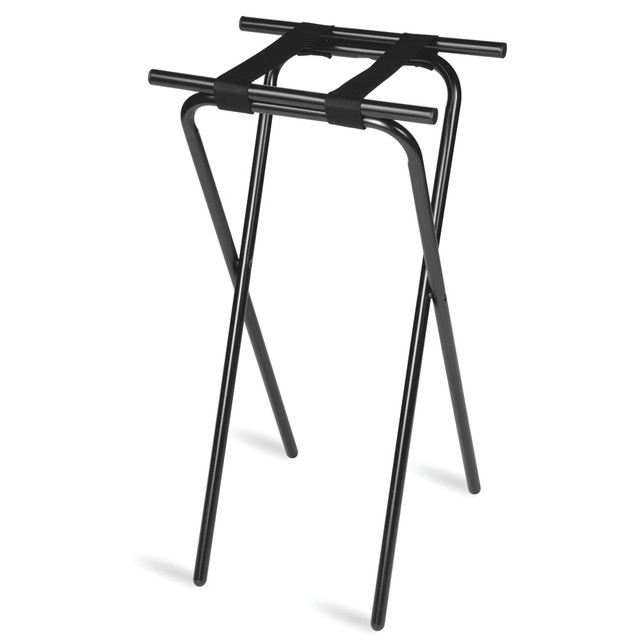 CENTRAL SPECIALTIES CO. 1036BL CSL Deluxe Steel Back Saver 36inH Tray Stand, Black, Pack Of 6 Stands CENTRAL SPECIALTIES CO. 1036BL CSL Deluxe Steel Back Saver 36inH Tray Stand, Black, Pack Of 6 Stands