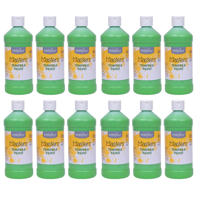 EDUCATORS RESOURCE RPC201742-12 Handy Art Little Masters Tempera Paints, 16 Oz, Light Green, Pack Of 12 Paints EDUCATORS RESOURCE RPC201742-12 Handy Art Little Masters Tempera Paints, 16 Oz, Light Green, Pack Of 12 Paints