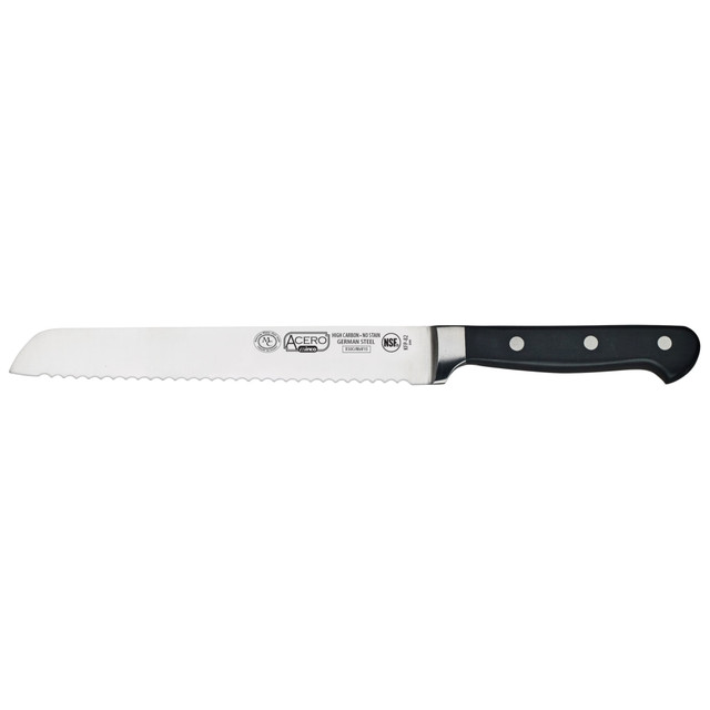 WINCO KFP-82 Acero Bread Knife, 8in, Silver/Black WINCO KFP-82 Acero Bread Knife, 8in, Silver/Black