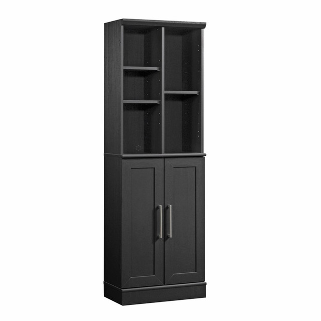 SAUDER WOODWORKING CO. 435131 Sauder HomePlus Modern 24inW Storage Cabinet With Adjustable Doors, Raven Oak SAUDER WOODWORKING CO. 435131 Sauder HomePlus Modern 24inW Storage Cabinet With Adjustable Doors, Raven Oak