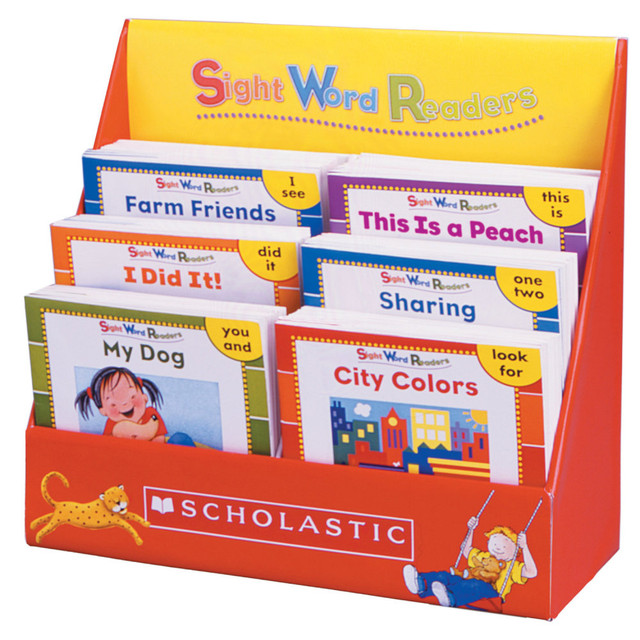 Start young learners on their reading journey with the Scholastic Teaching Solutions Sight Word Readers Box Set. Each story included in this set includes 2 high frequency words that help readers improve their word-sight recognition.  Each story features 2 high frequency words that help early learners improve word-sight recognition.  Teaching guide features activities, reproducible practice pages, easy assessment forms and miniature versions of the stories.  Contains 5 copies of each story for a total of 125 readers.  For grades pre-K to 1st.