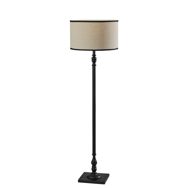 ADESSO INC 3889-01 Adesso Zeek Floor Lamp, 58-3/4inH, Cream Shade/Black Base ADESSO INC 3889-01 Adesso Zeek Floor Lamp, 58-3/4inH, Cream Shade/Black Base