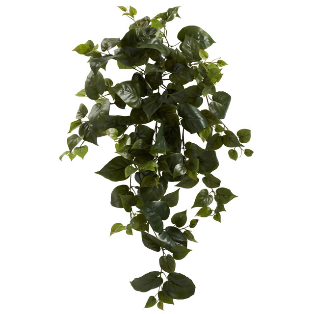 NEARLY NATURAL INC. 6103-S3 Nearly Natural Philo 34in Artificial Hanging Plants, Green, Set Of 3 Plants NEARLY NATURAL INC. 6103-S3 Nearly Natural Philo 34in Artificial Hanging Plants, Green, Set Of 3 Plants